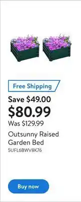 Walmart Outsunny raised garden bed offer