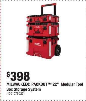 Home Depot Milwaukee® packout™ 22" modular tool box storage system offer