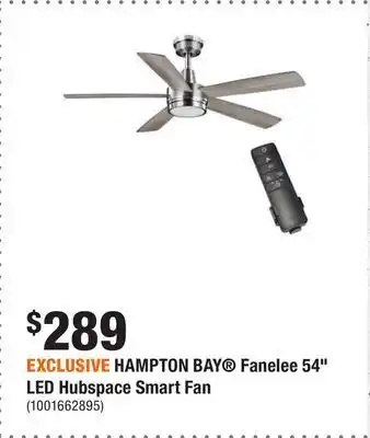 Home Depot Exclusive hampton bay® fanelee 54" led hubspace smart fan offer