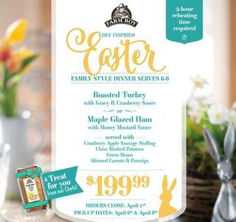 Farm Boy Easter family style dinner offer