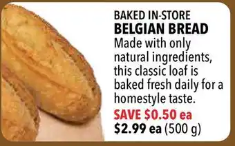 Farm Boy Baked in-store belgian bread offer