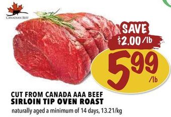 Farm Boy Cut from canada aaa beef sirloin tip oven roast offer
