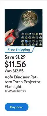 Walmart Aofa dinosaur pattern torch projector flashlight offer