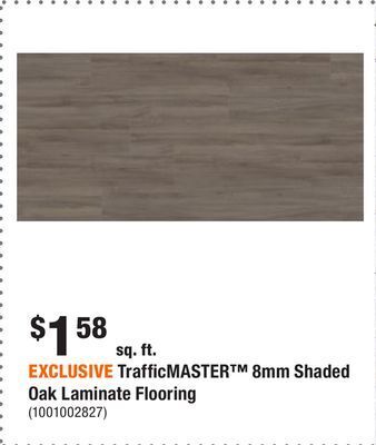 Home Depot Exclusive trafficmaster™ 8mm shaded oak laminate flooring offer