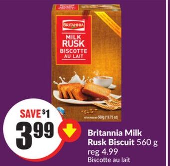 FreshCo Britannia milk rusk biscuits 560 g offer