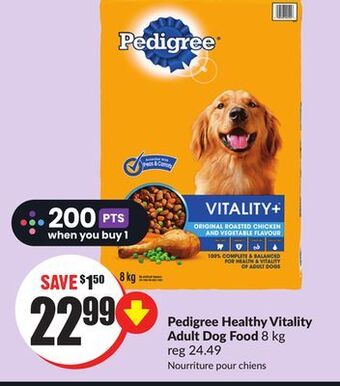 FreshCo Pedigree healthy vitality adult dog food 8 kg offer