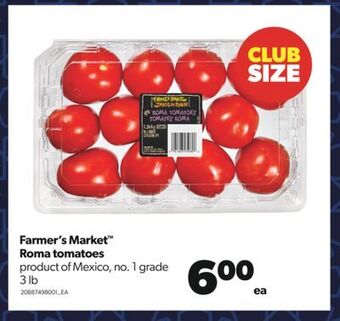 Real Canadian Superstore Farmer's market™ roma tomatoes, 3 lb offer