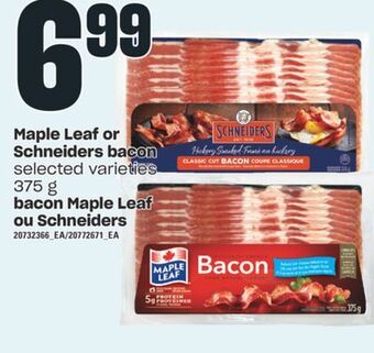 Valu-mart Bacon maple leaf ou schneiders, 375 g offer