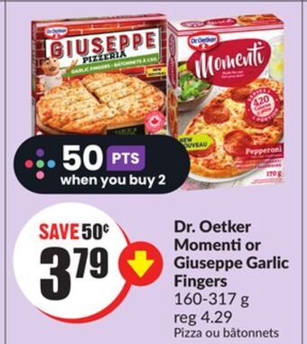 FreshCo Dr. oetker momenti or giuseppe garlic fingers 160-317 g offer