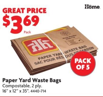 Home Hardware Paper yard waste bags offer