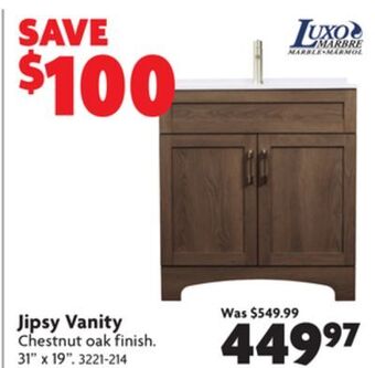 Home Hardware Jipsy vanity offer