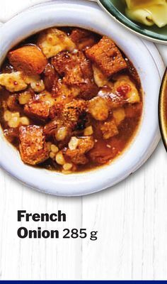M & M Food Market French onion soups offer