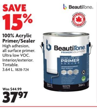Home Hardware 100% acrylic primer/sealer offer