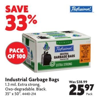 Home Hardware Industrial garbage bags offer