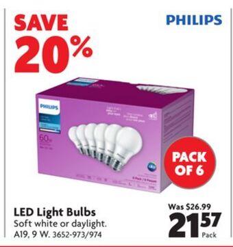 Home Hardware Led light bulbs offer