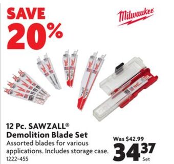 Home Hardware 12 pc. sawzall® demolition blade set offer