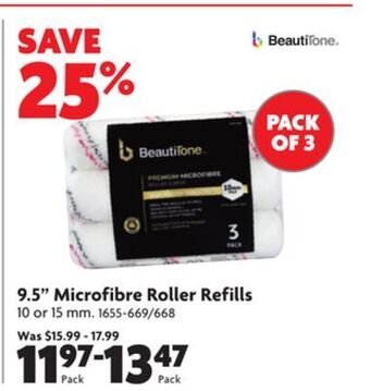 Home Hardware 9.5" microfibre roller refills offer
