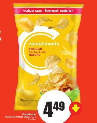 Chalo FreshCo Compliments value size potato chips 750 g offer