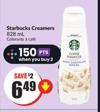 Chalo FreshCo Starbucks creamers 828 ml offer