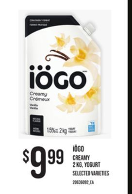 Zehrs Markets Iögo creamy 2 kg, yogurt offer