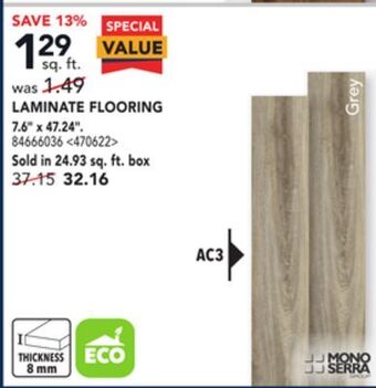 RONA Mono serra laminate flooring, 7.6" x 47.24" offer