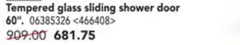 RONA Maax "duel" tempered glass sliding shower door 60" offer