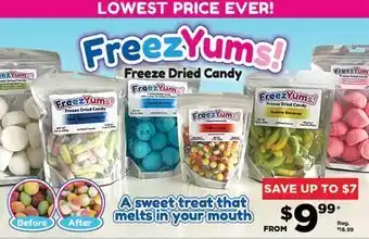 Showcase Freez yums freeze dried candy offer