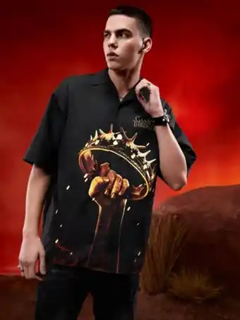 SheIn Game of thrones | shein men letter & figure graphic drop shoulder shirt offer