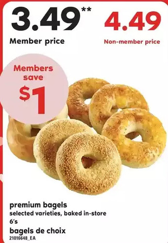 Independent Grocer Premium bagels offer