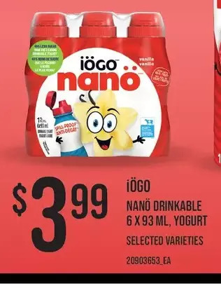 Independent Grocer Iögo nanö drinkable yogurt offer