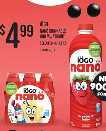 Independent Grocer Iögo nanö drinkable yogurt offer