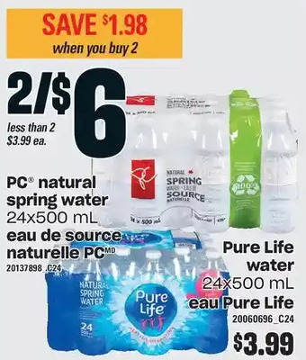 Independent Grocer Pc natural spring water offer