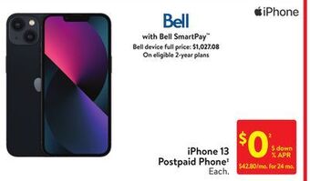 Walmart Iphone 13 postpaid phone offer