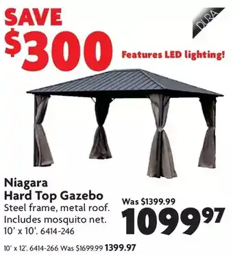 Home Hardware Niagara hard top gazebo: 10' x 10' | 10' x 12' offer