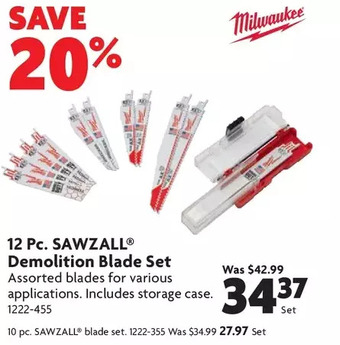Home Hardware 12 pc. sawzall demolition blade set | 10 pc. sawzall blade set offer