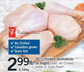 Fortinos Pc chicken drumsticks or thighs offer