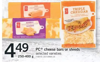 Fortinos Pc cheese bars or shreds offer