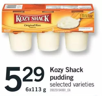 Fortinos Kozy shack pudding offer