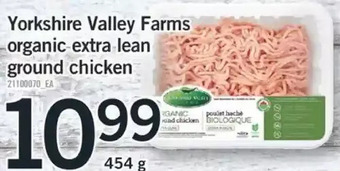 Fortinos Yorkshire valley farms organic extra lean ground chicken offer