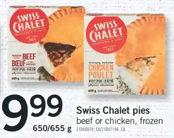 Fortinos Swiss chalet pies offer