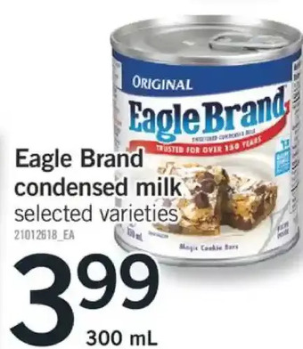Fortinos Eagle brand condensed milk offer