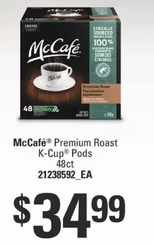 Fortinos Mccafé premium roast k-cup pods offer