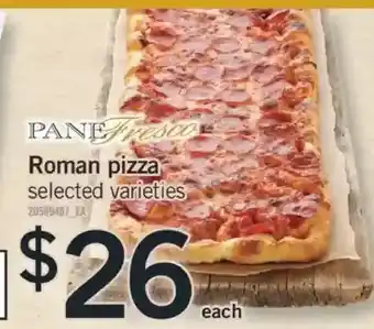 Fortinos Pane fresco roma pizza offer