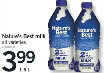 Fortinos Nature's best milk offer