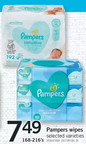 Fortinos Pampers wipes offer