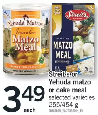 Fortinos Streit's or yehuda matzo or cake meal offer