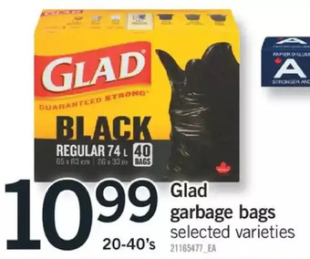 Fortinos Glad garbage bags offer