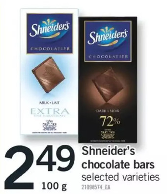 Fortinos Schneider's chocolate bars offer