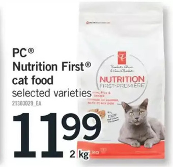Fortinos Pc nutrition first cat food offer