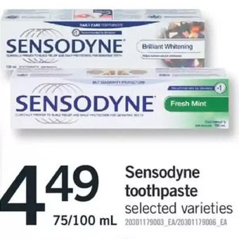 Fortinos Sensodyne toothpaste offer